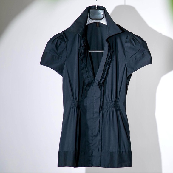 BCBG MAXAZRIA Short Sleeve Shirt Top - Size S - Picture 1 of 7